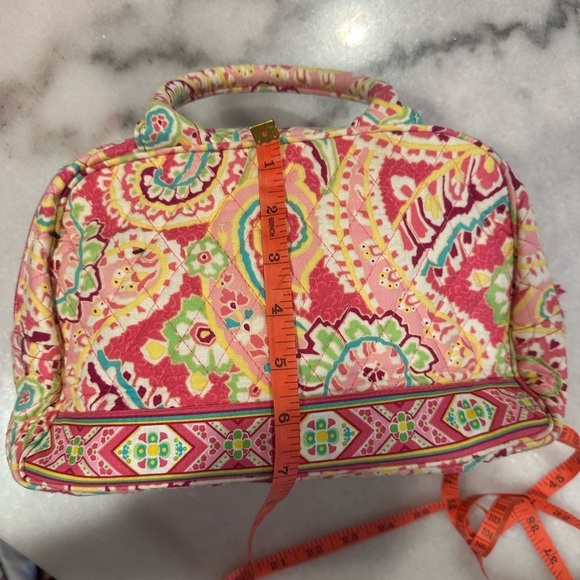 Vera Bradley Capri Melon Pattern Bowler Style Handbag Purse Pinks Greens White - Picture 4 of 5